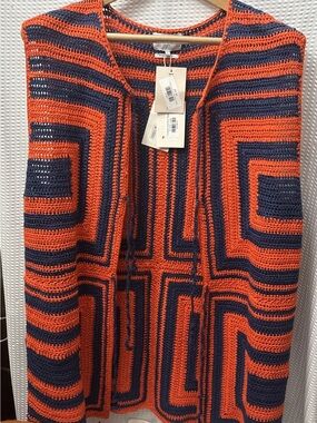 NWT Women’s FRNCH Cybille sleeveless crochet sweater Sz L
